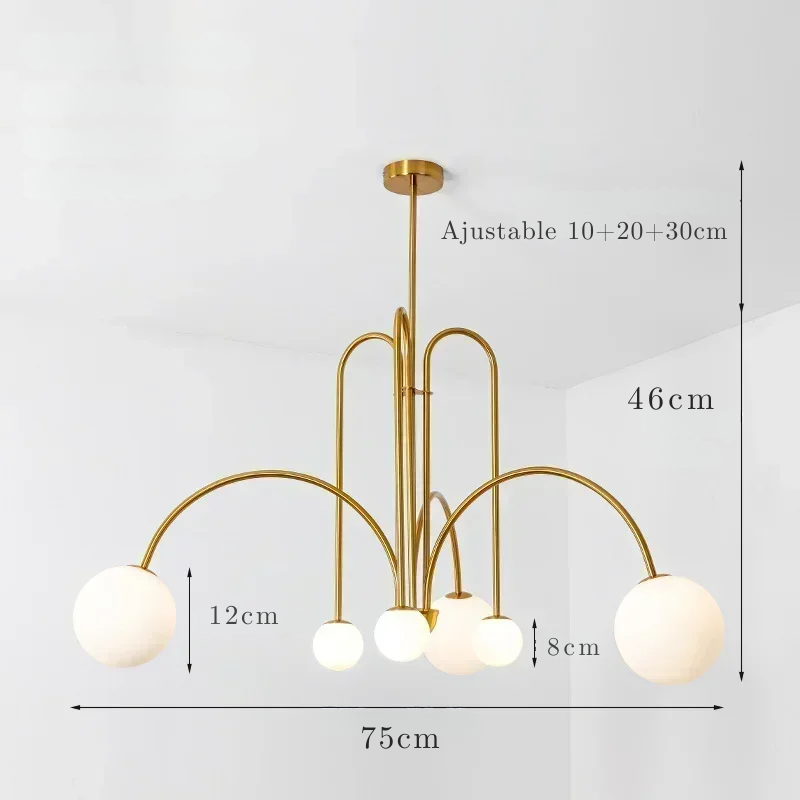 Suspension LED métal 6 ampoules