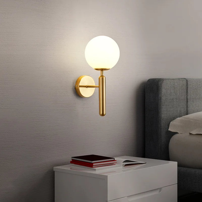Applique Led boule lumineuse dorée
