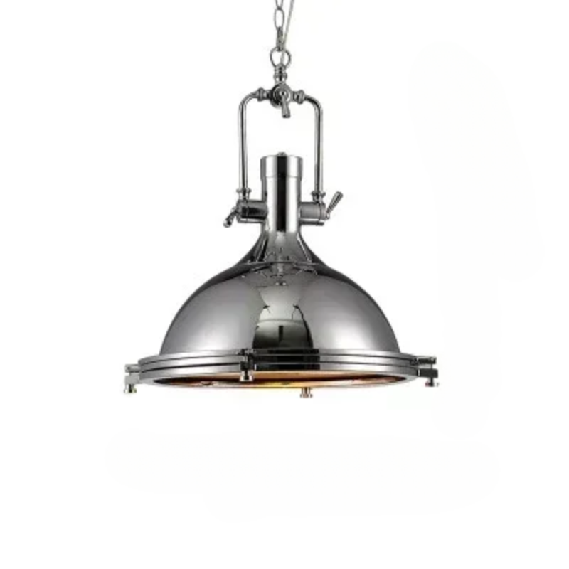 Suspension loft industriel nordique argenté