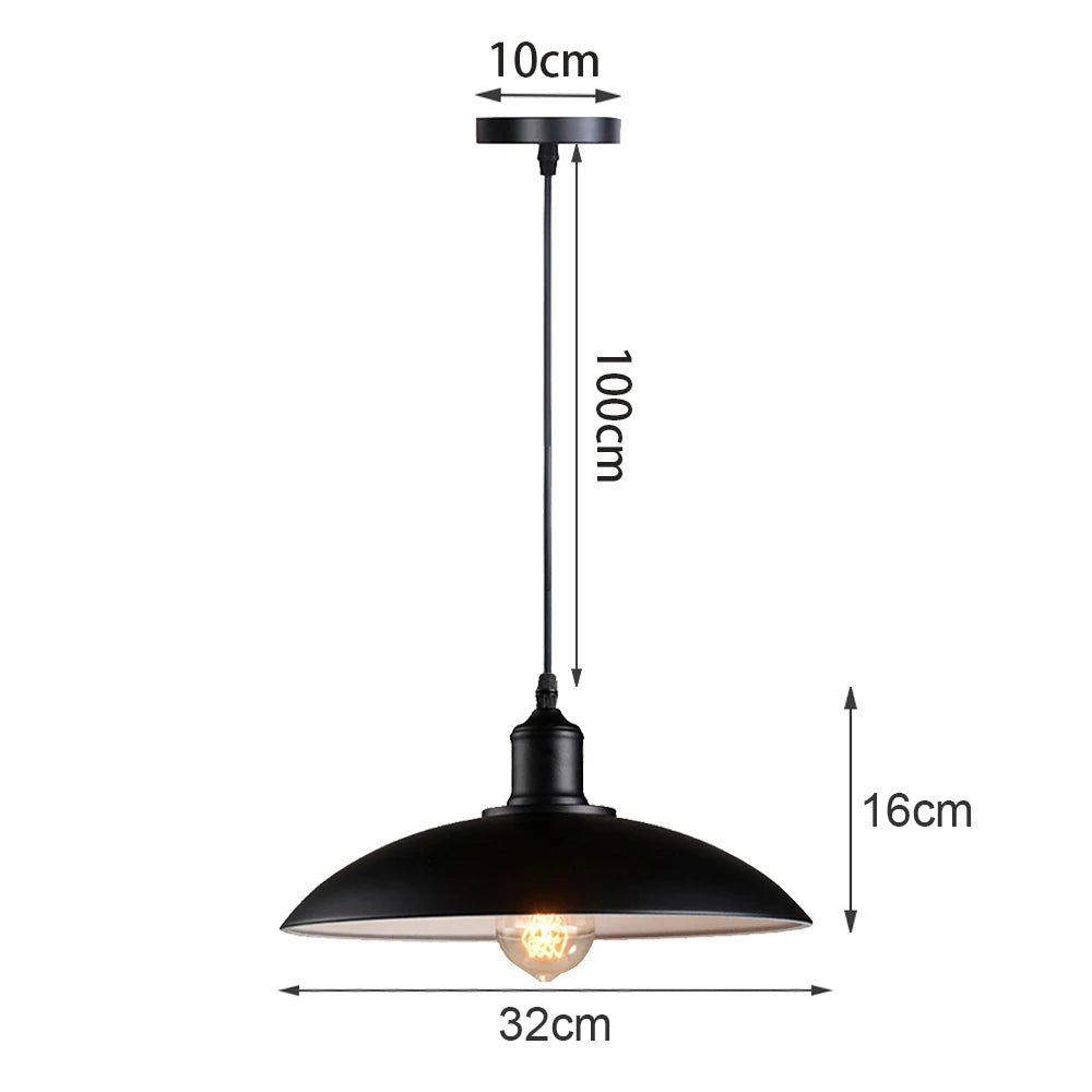 Suspension noire design loft industriel