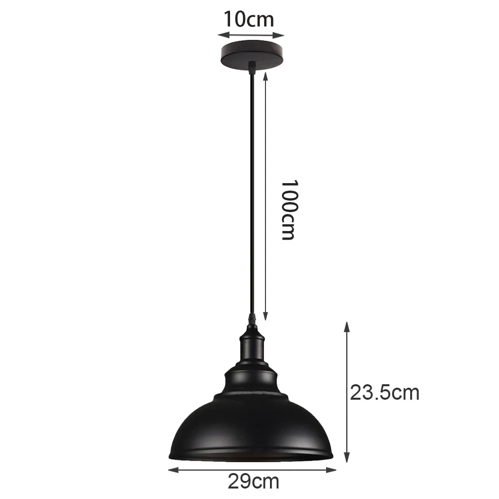 Suspension noire vintage LED E-27