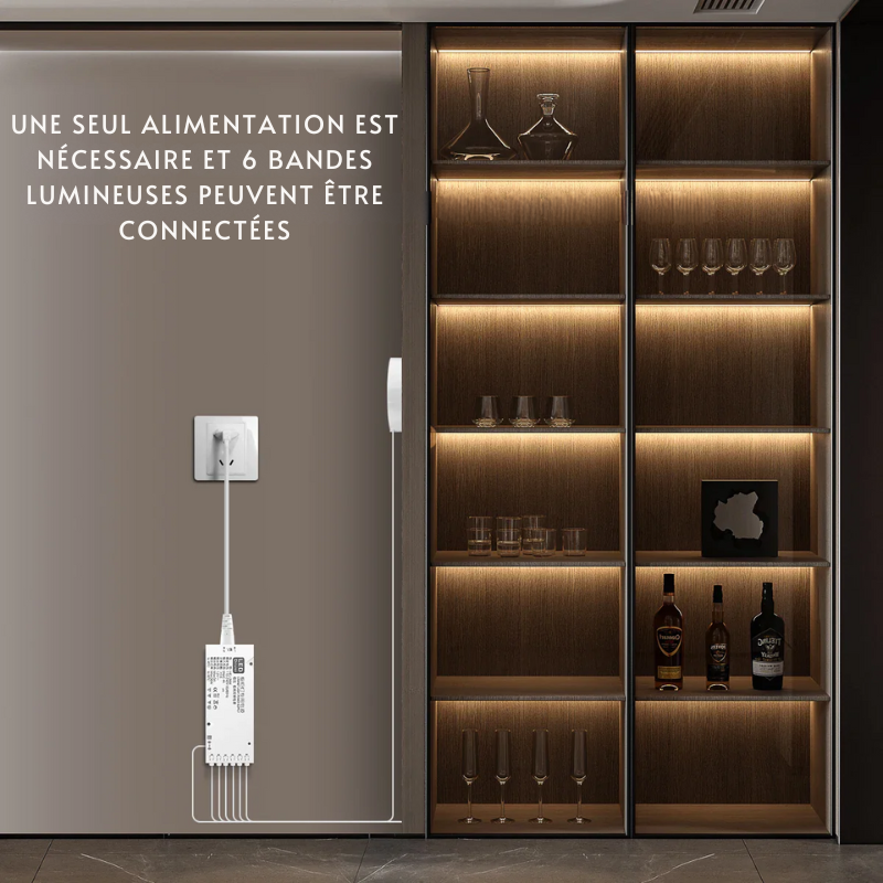 Bandeaux lumineuse LED bibliothèque, armoire, placard