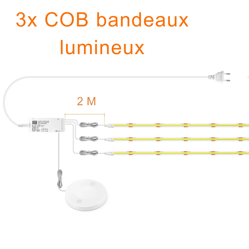 Bandeaux lumineuse LED bibliothèque, armoire, placard