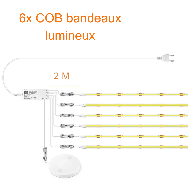 Bandeaux lumineuse LED bibliothèque, armoire, placard