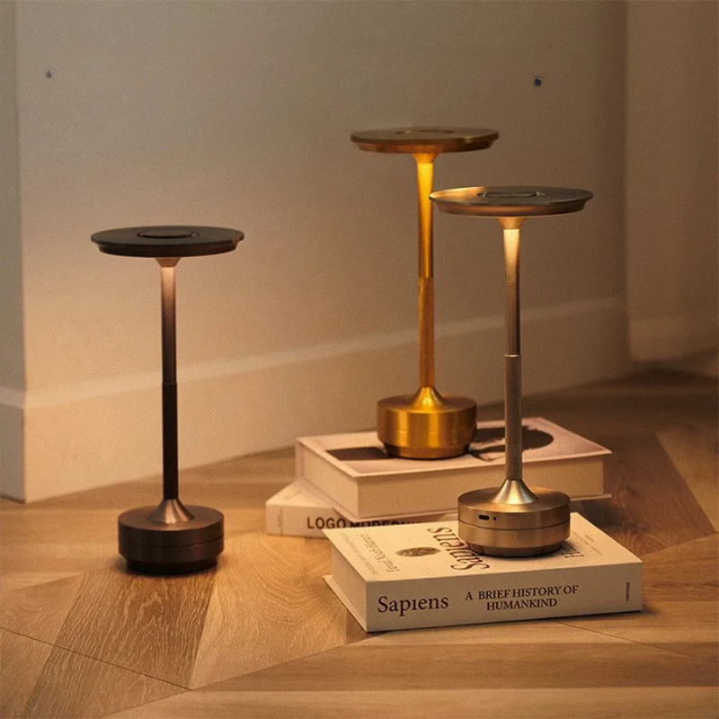 Rechargeable Wireless Table Lamp for Bedroom, Rechargeable, Touch Lamp, Camping Candle, Creative, USB-C, Desk Lamp