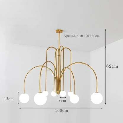 Suspension LED métal 8 ampoules