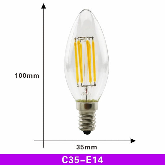 Ampoule LED rétro Edison E14 C35 Blanc chaud