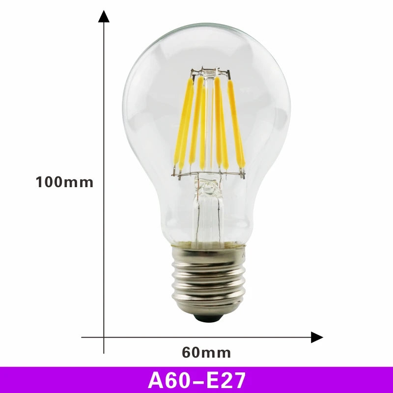 Ampoule LED rétro Edison E27 A60 Blanc chaud