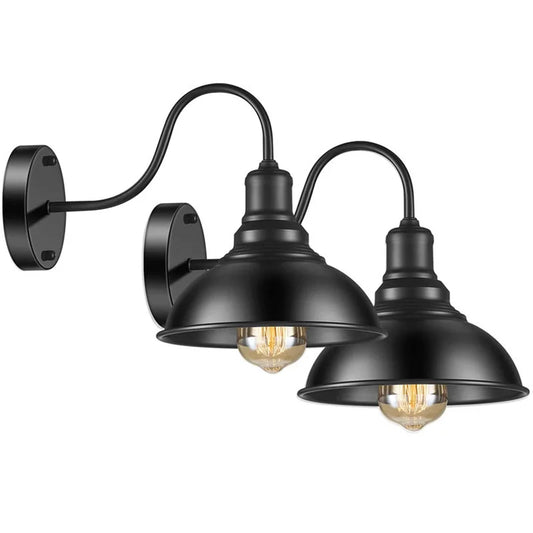 Applique murale rétro style loft noir