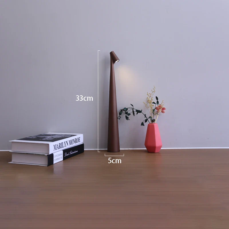 Lampe LED de bureau design rechargeable marron