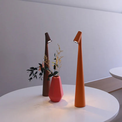 Lampe LED de bureau design rechargeable Marron et Orange