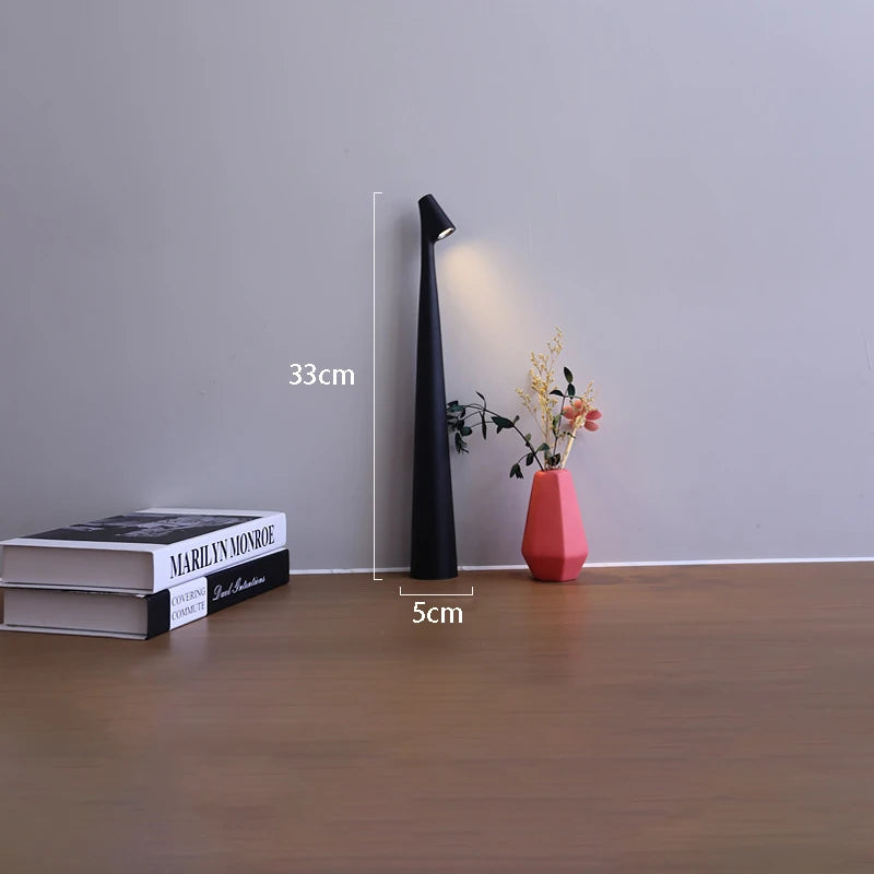 Lampe LED de bureau design rechargeable Noire