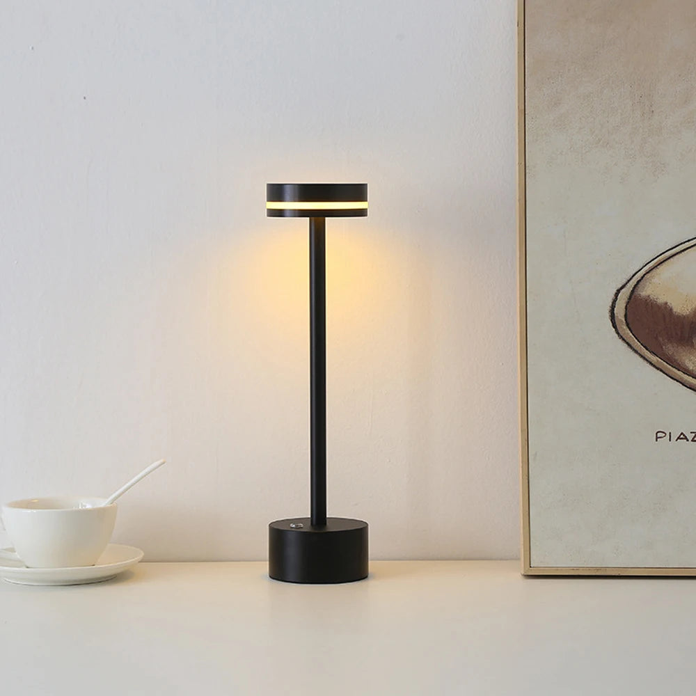 Lampe de bureau champignon LED Moderne Noire