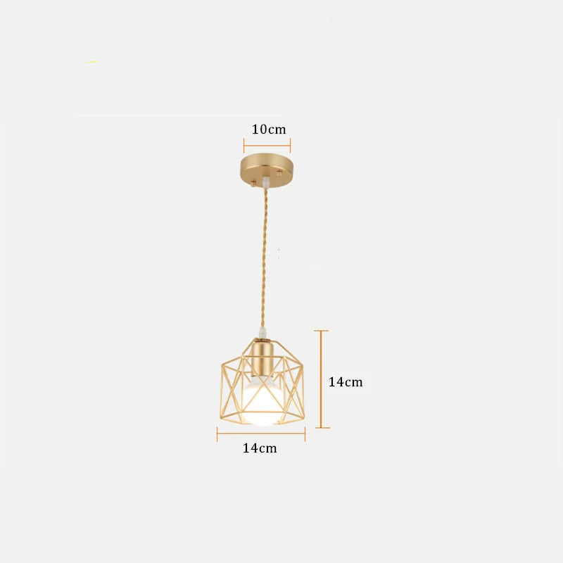 Lustre Fer Design Doré