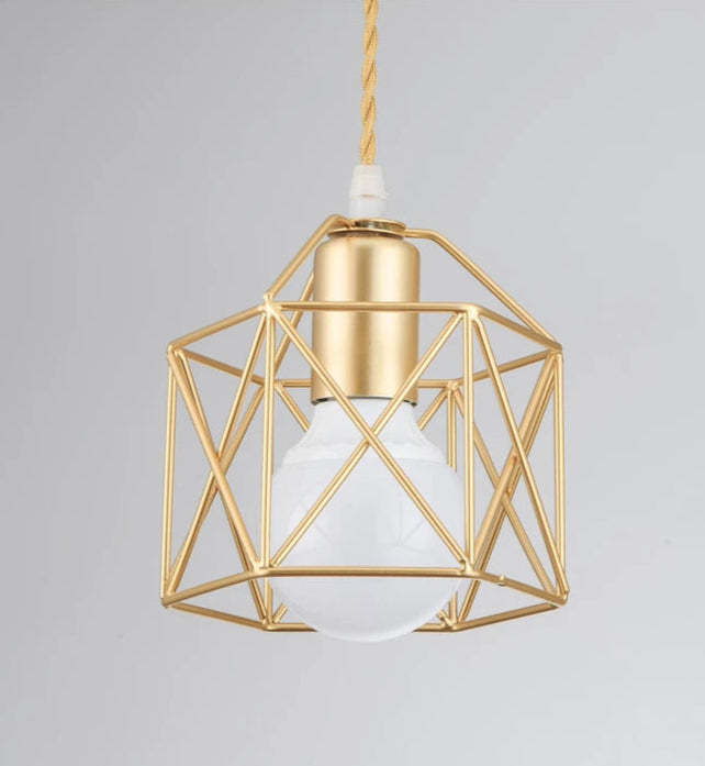 Lustre Fer Design Doré 1