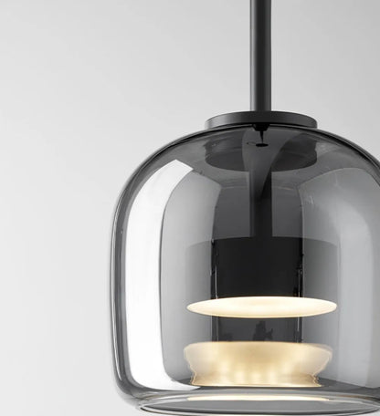 Suspension Moderne en Verre LED Gris