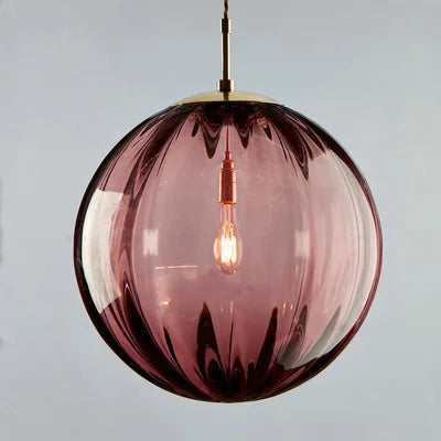 Lustre moderne en verre teinté LED