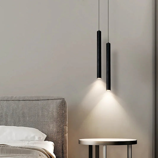 Suspension LED Cylindrique Noir