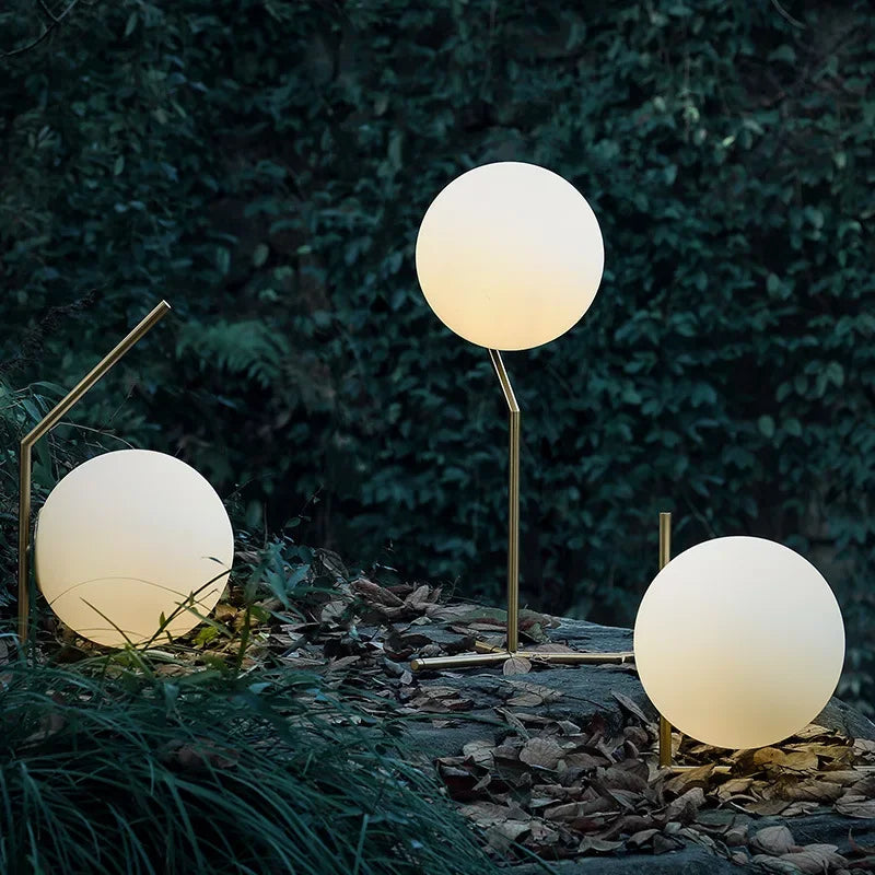 Lampe à poser en verre minimaliste moderne doré lumière chaude