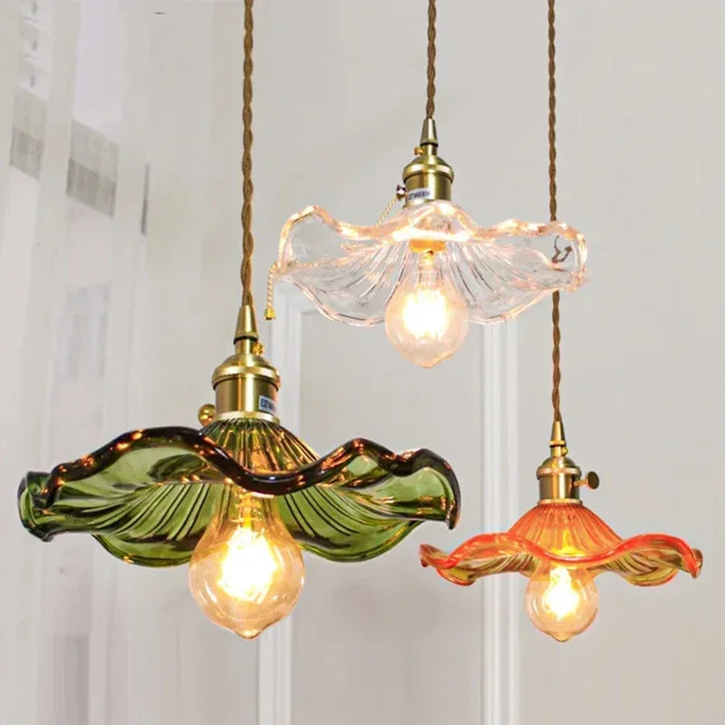 Lustre traditionnel coupelle en verre
