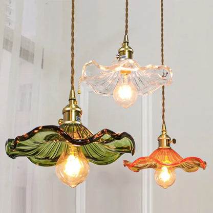 Lustre traditionnel coupelle en verre