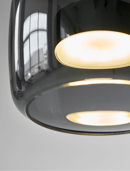 Suspension Moderne en Verre LED Gris