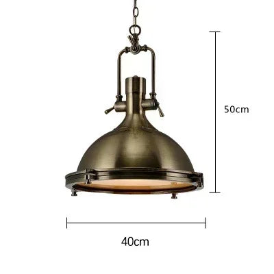Suspension industrielle rétro bronze