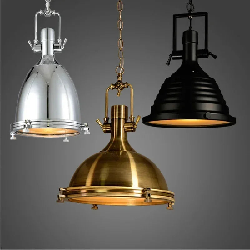 Suspension loft industriel nordique argenté