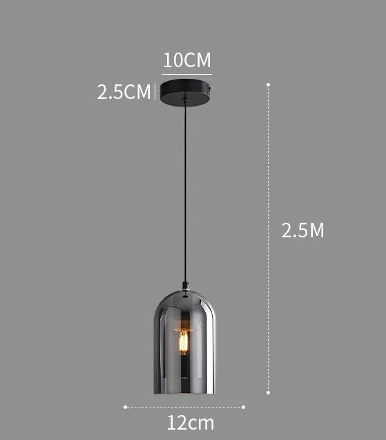Suspension Moderne en Verre LED Gris