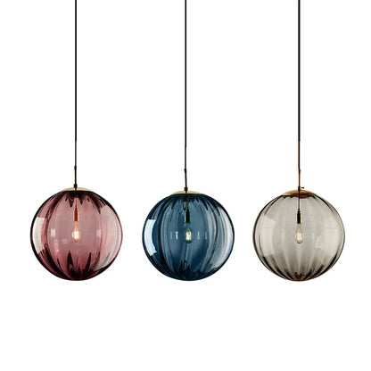 Lustre moderne en verre teinté LED