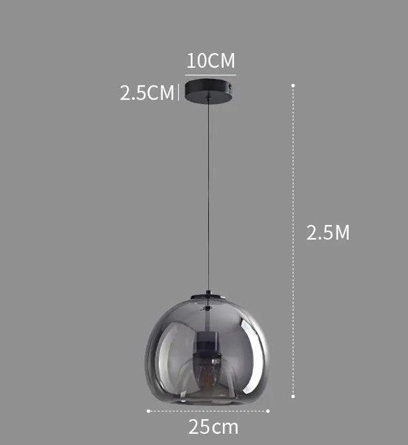 Suspension Moderne en Verre LED Gris
