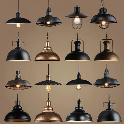 Suspension design loft noire rétro