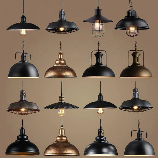 Suspension design loft noire rétro