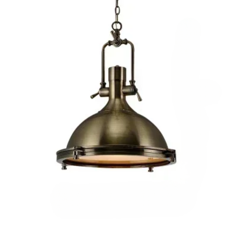 Suspension industrielle rétro bronze