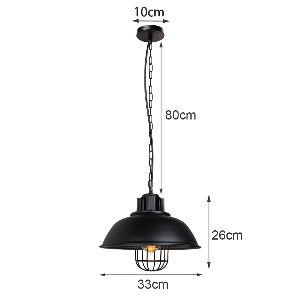 Suspension métal noir rétro LED