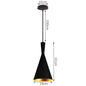 Suspension noire industrielle vintage LED E-27
