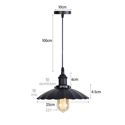 Suspension noire métal style industriel vintage