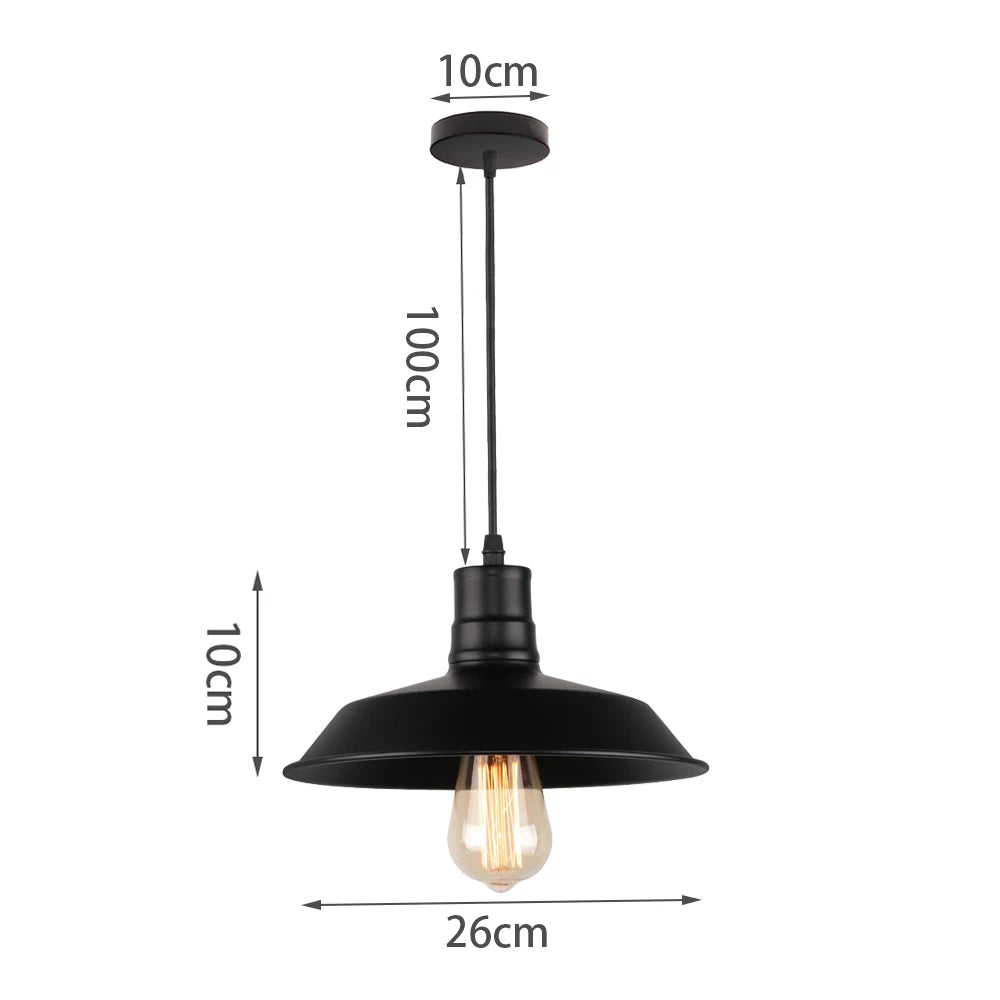 Suspension vintage industrielle noire