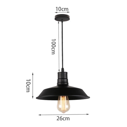 Suspension vintage industrielle noire