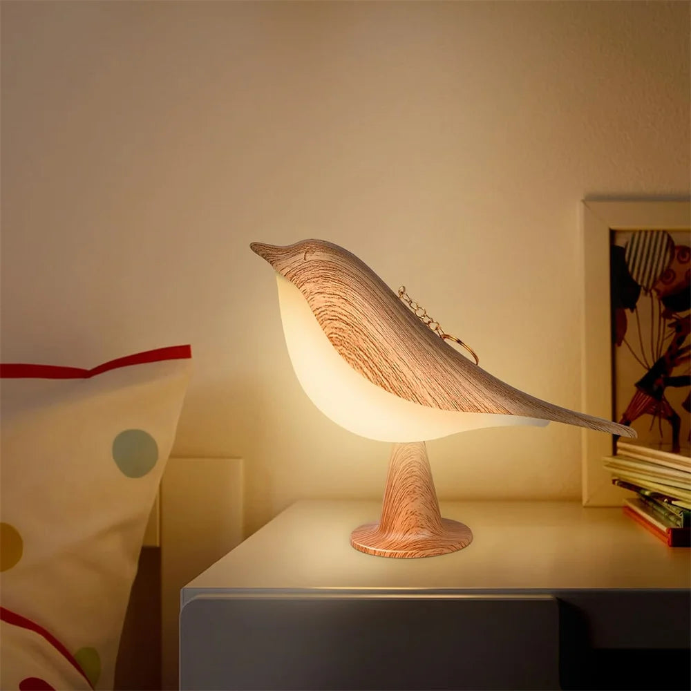 Veilleuse oiseau en bois