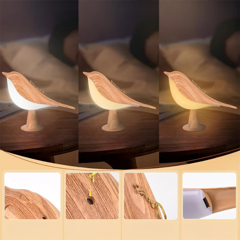 Veilleuse LED oiseau avec diffuseur d'huiles essentielles