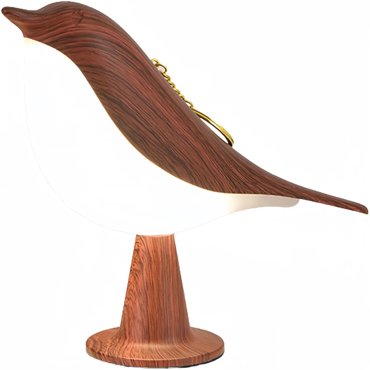 Veilleuse oiseau en bois foncé