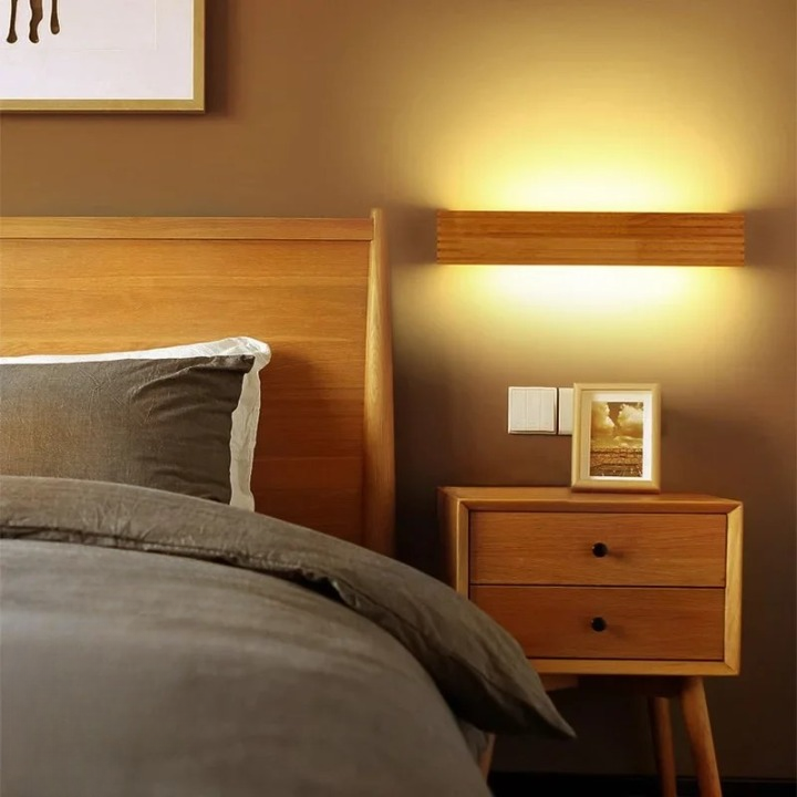 Applique murale bois nordique LED