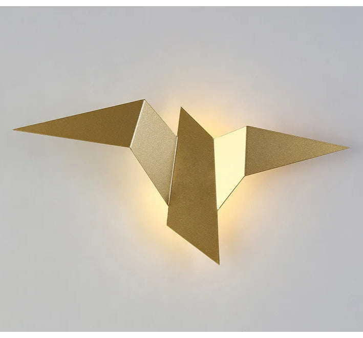 applique murale led oiseau minimaliste or