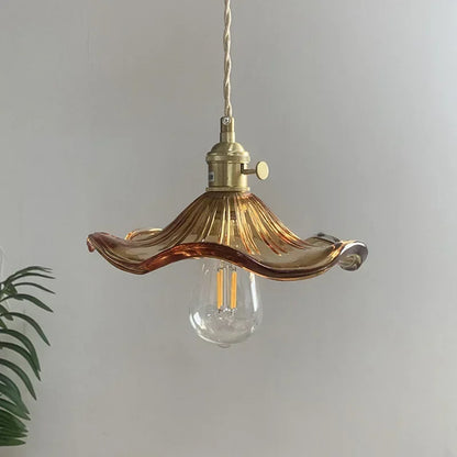 Lustre traditionnel coupelle en verre