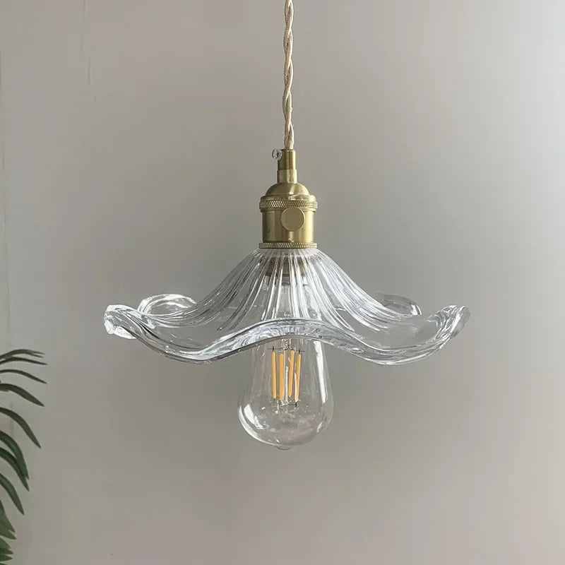 Lustre traditionnel coupelle en verre