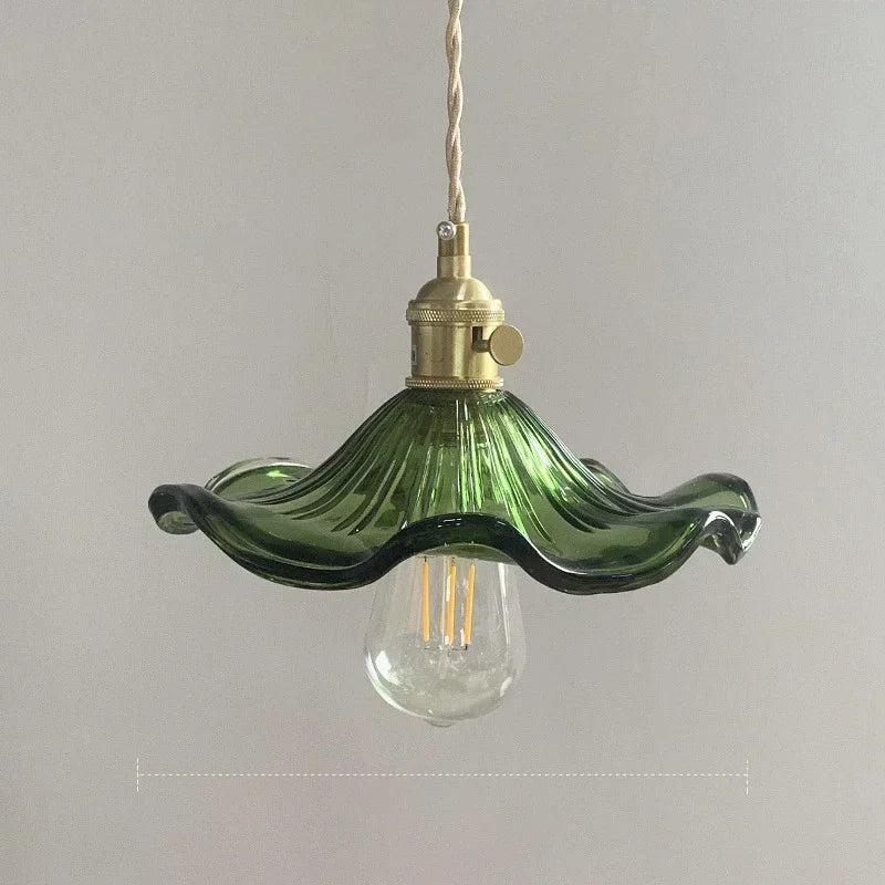 Lustre traditionnel coupelle en verre