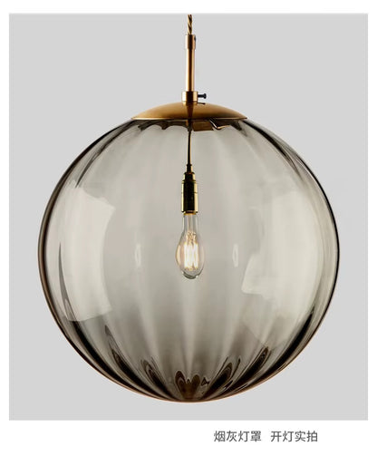 Lustre moderne en verre teinté LED