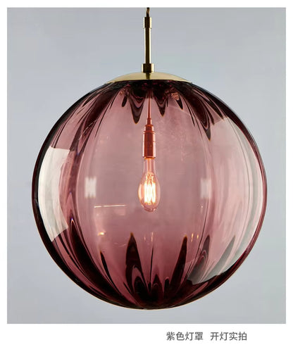Lustre moderne en verre teinté LED