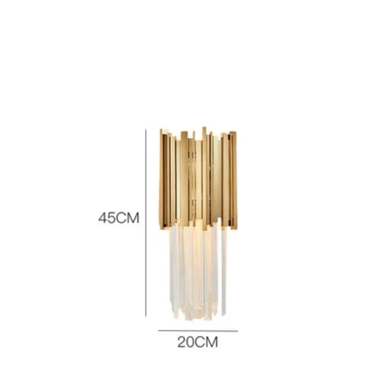 Applique dorée en cristal lumière naturelle